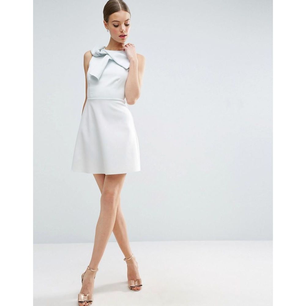 ASOS A-line Bow Scuba Mini Dress Sz 14